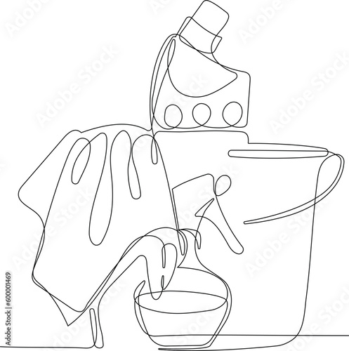 Home cleaning service landing page design concept, illustration of janitors with cleaning tools. Vector illustration