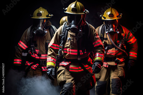 Firefighters strong and brave created with Generative AI technology