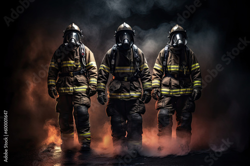 Firefighters strong and brave created with Generative AI technology © Laughing Cat