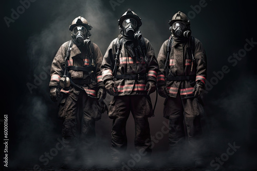 Firefighters strong and brave created with Generative AI technology