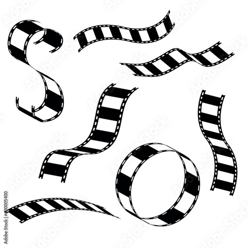 3d film strip collection vector image. Film strip vector image