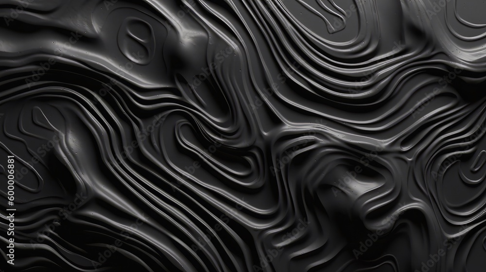 Abstract black background with wavy lines. Generative ai Abstract black background with wavy lines. Generative ai