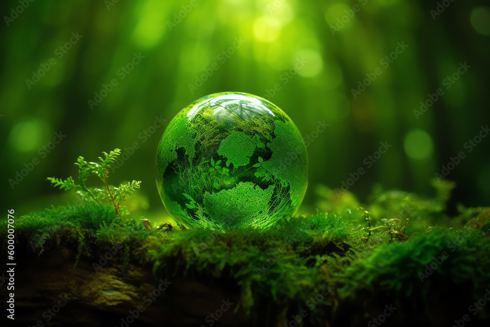 green planet earth in the woods