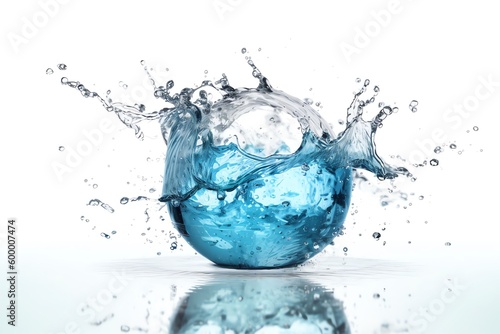 water globe splash on white background