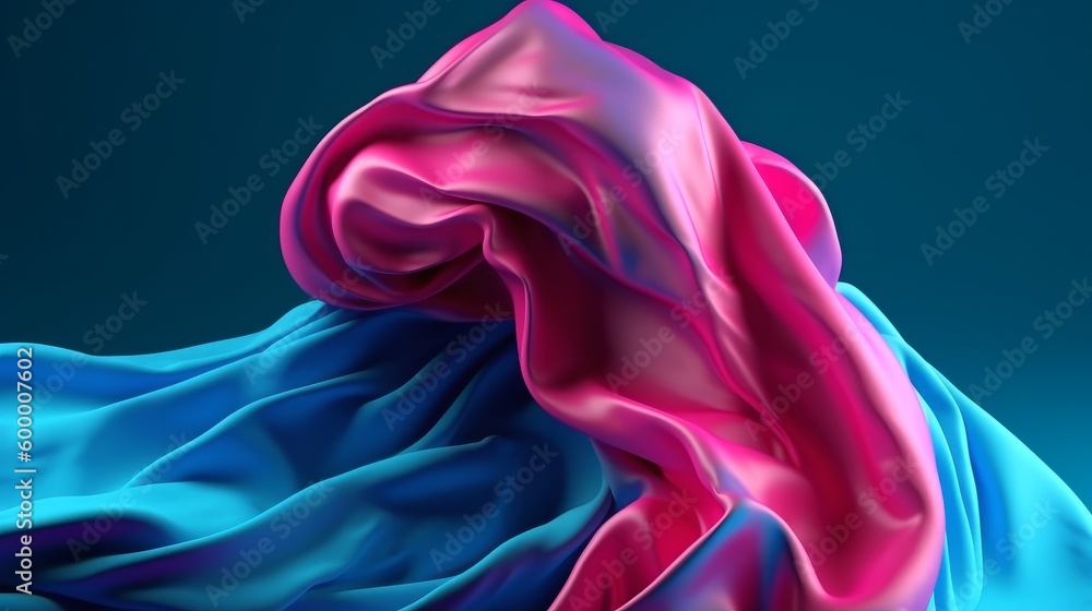 A flowing blue and pink dress. Generative ai A flowing blue and pink dress. Generative ai