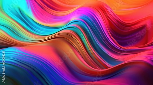 A vibrant abstract background with flowing colorful lines. Generative ai
