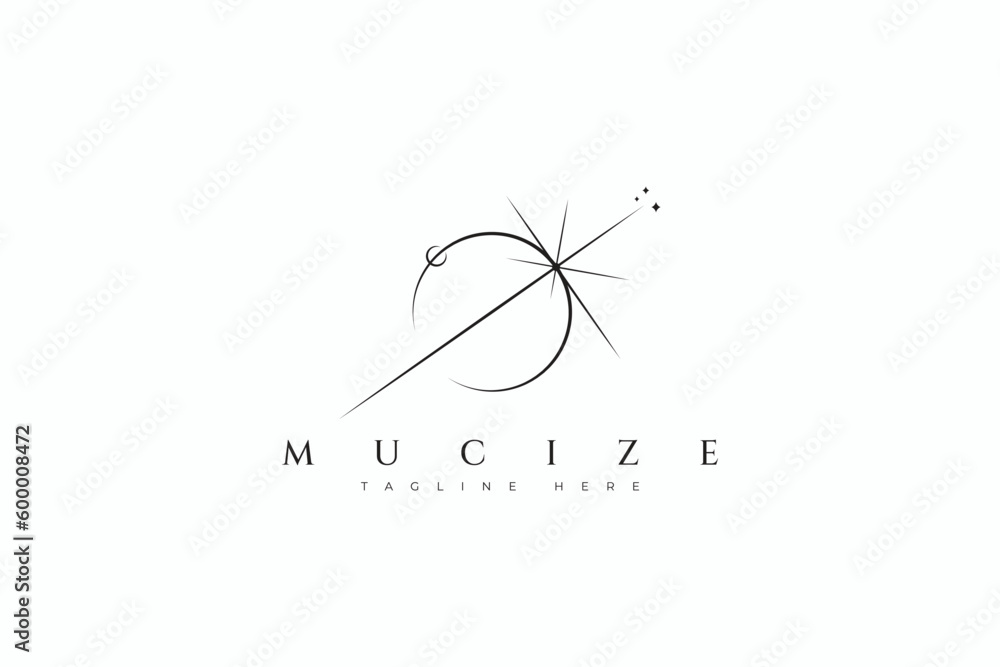 Abstract Illustration Eclipse Light Geometry Symbol Business Logo Representation of Miracle and Prodigy. - obrazy, fototapety, plakaty 