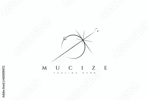 Murais de parede Abstract Illustration Eclipse Light Geometry Symbol Business Logo Representation of Miracle and Prodigy