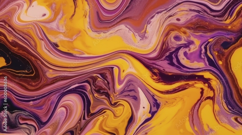 An abstract painting with yellow and purple colors. Generative ai An abstract painting with yellow and purple colors. Generative ai