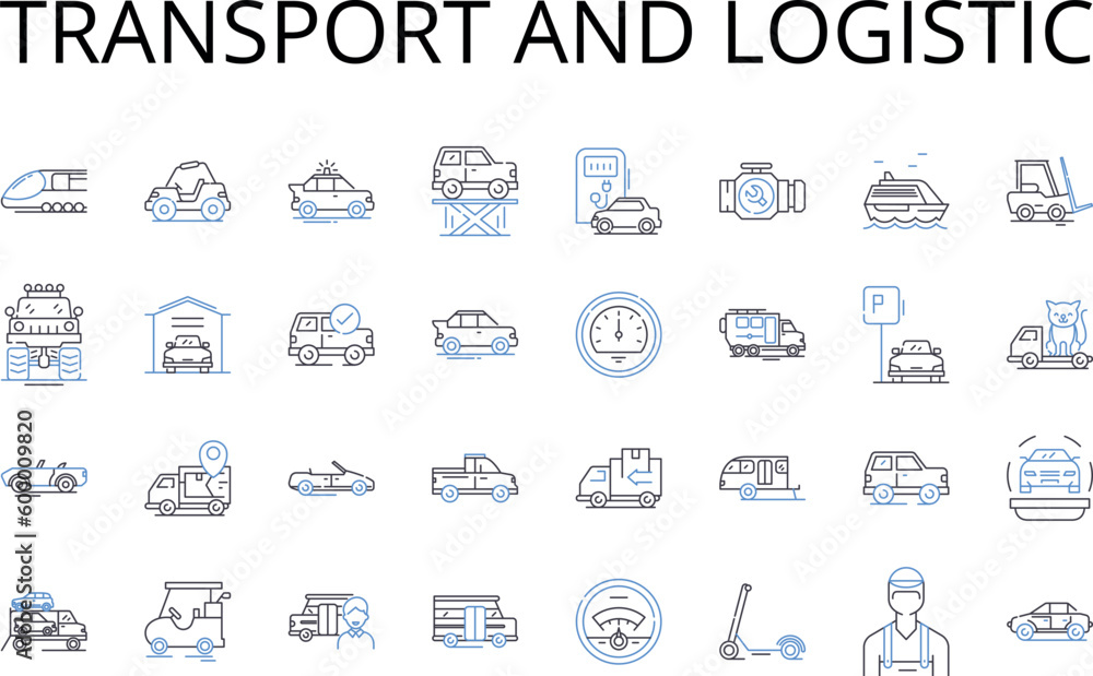 Transport and logistic line icons collection. Shipment, Cargo, Delivery, Distribution, Transit, Conveyance, Freight vector and linear illustration. Hauling,Carriage,Movement outline signs set Transport and logistic line icons collection. Shipment, Cargo, Delivery, Distribution, Transit, Conveyance, Freight vector and linear illustration. Hauling,Carriage,Movement outline signs set
