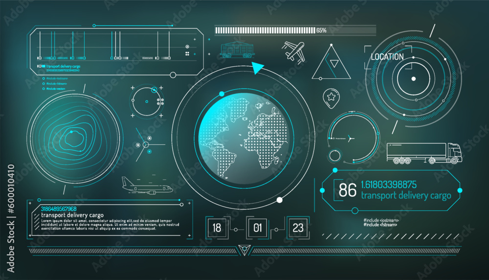 Set of infographic elements about geolocation and transportation tracking. Set of infographic elements about geolocation and transportation tracking.