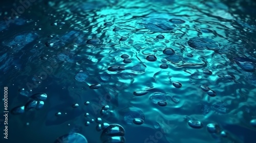 Water droplets on a surface in extreme close-up. Generative ai