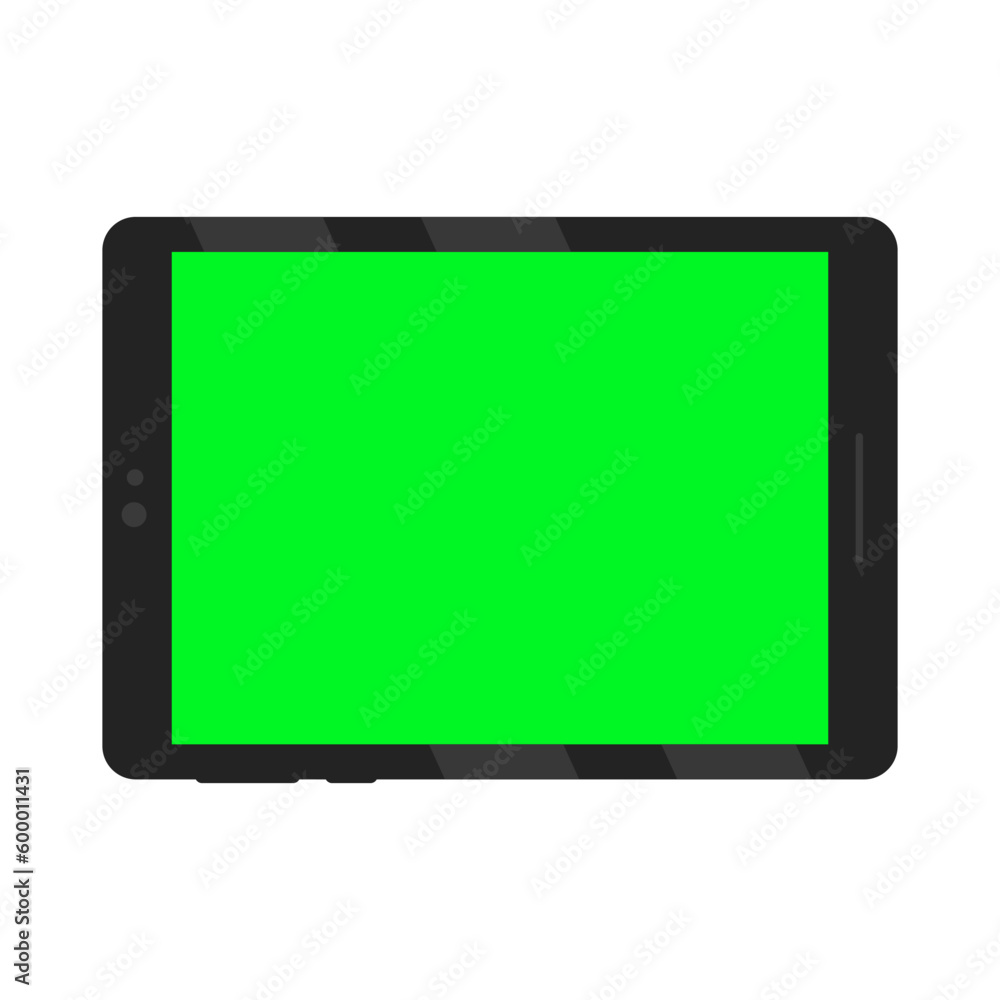 Tablet Gadget Green Screen In Black Landscape Rectangle Shape
Tablet Gadget Green Screen In Black Landscape Rectangle Shape