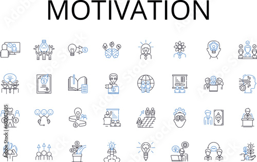 Foto Motivation line icons collection
