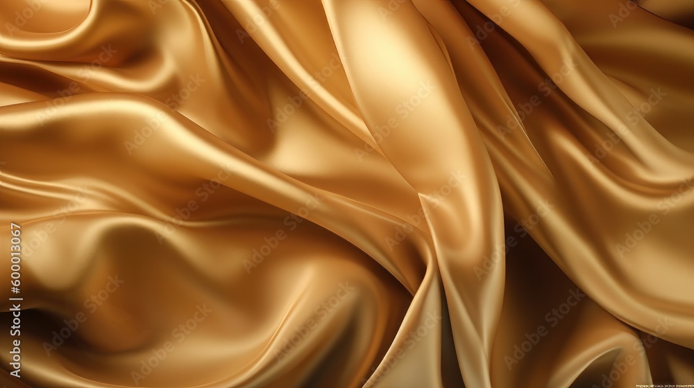 Fototapeta premium A luxurious gold satin fabric texture. Generative ai