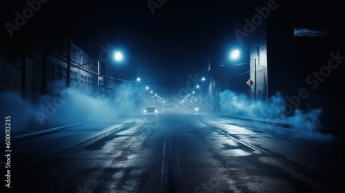 A smoky and ominous alleyway at night. Generative ai