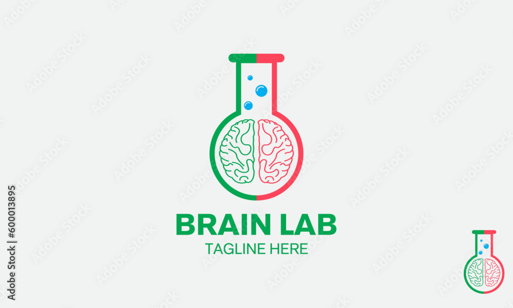 Brain Lab Logo Design Template.