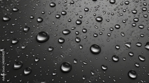 Water droplets on a dark surface. Generative ai