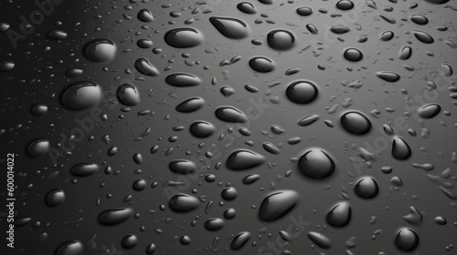 Water droplets on a black background. Generative ai
