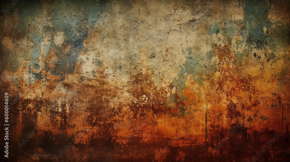 A grungy, rusted wall with textured surface. Generative ai A grungy, rusted wall with textured surface. Generative ai