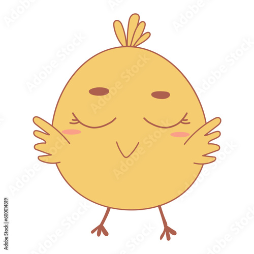 chick cute yellow dacha house vegetable garden easter eggs hunting holiday