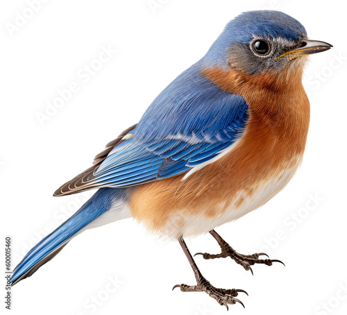 Eastern Bluebird Isolated on White Background . AI generated Illustration. © SunnyS