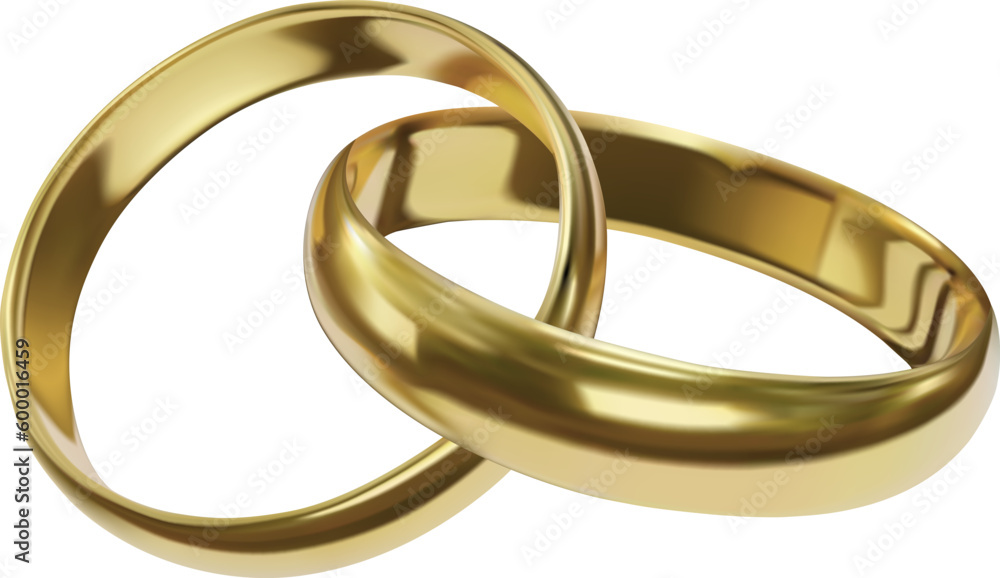 isolated gold wedding rings. realistic linked gold rings isolated gold wedding rings. realistic linked gold rings