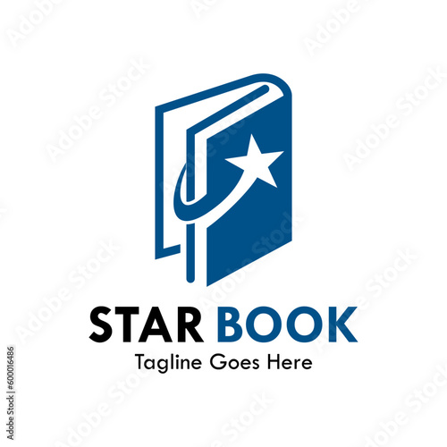 Star book design logo template illustartion