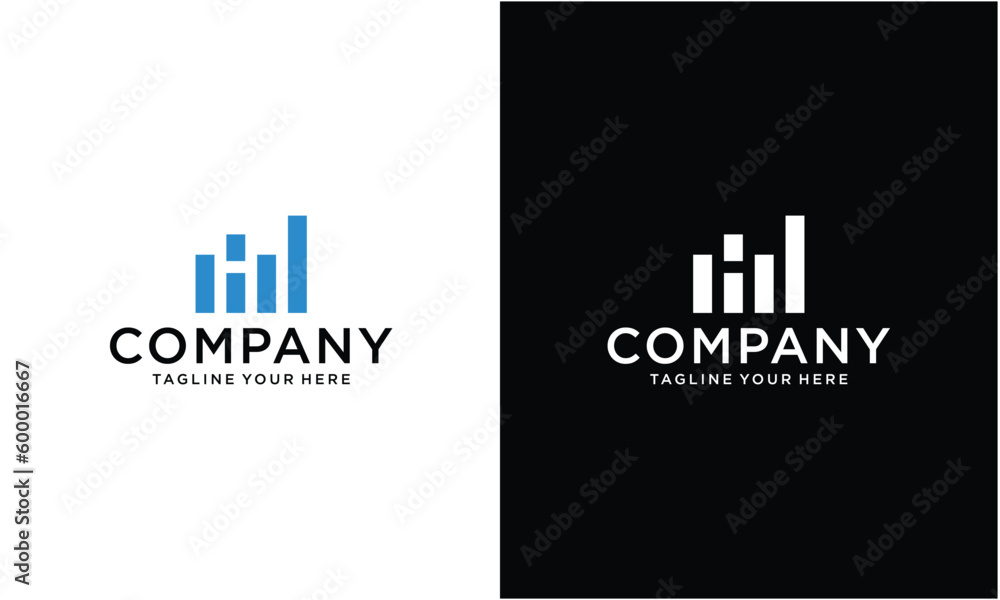 Letter H Financial Logo. Finance and Financial Investment Development Logo on a black and white background.