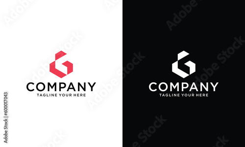 G letter logo icon design template element. on a black and white background.