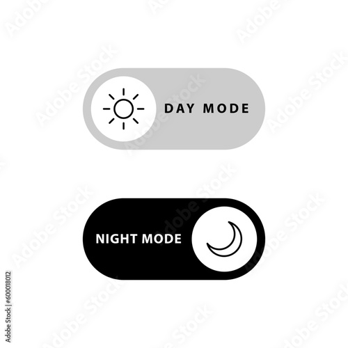 day and night toggle switch button vector icon