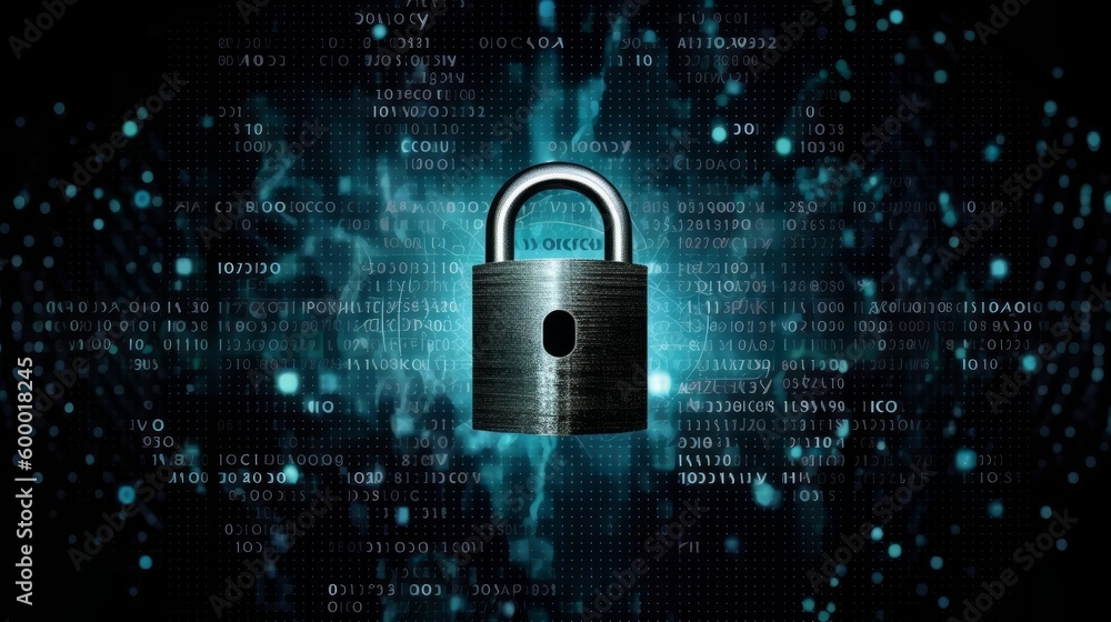 A padlock with combination numbers on a dark background. Generative ai A padlock with combination numbers on a dark background. Generative ai