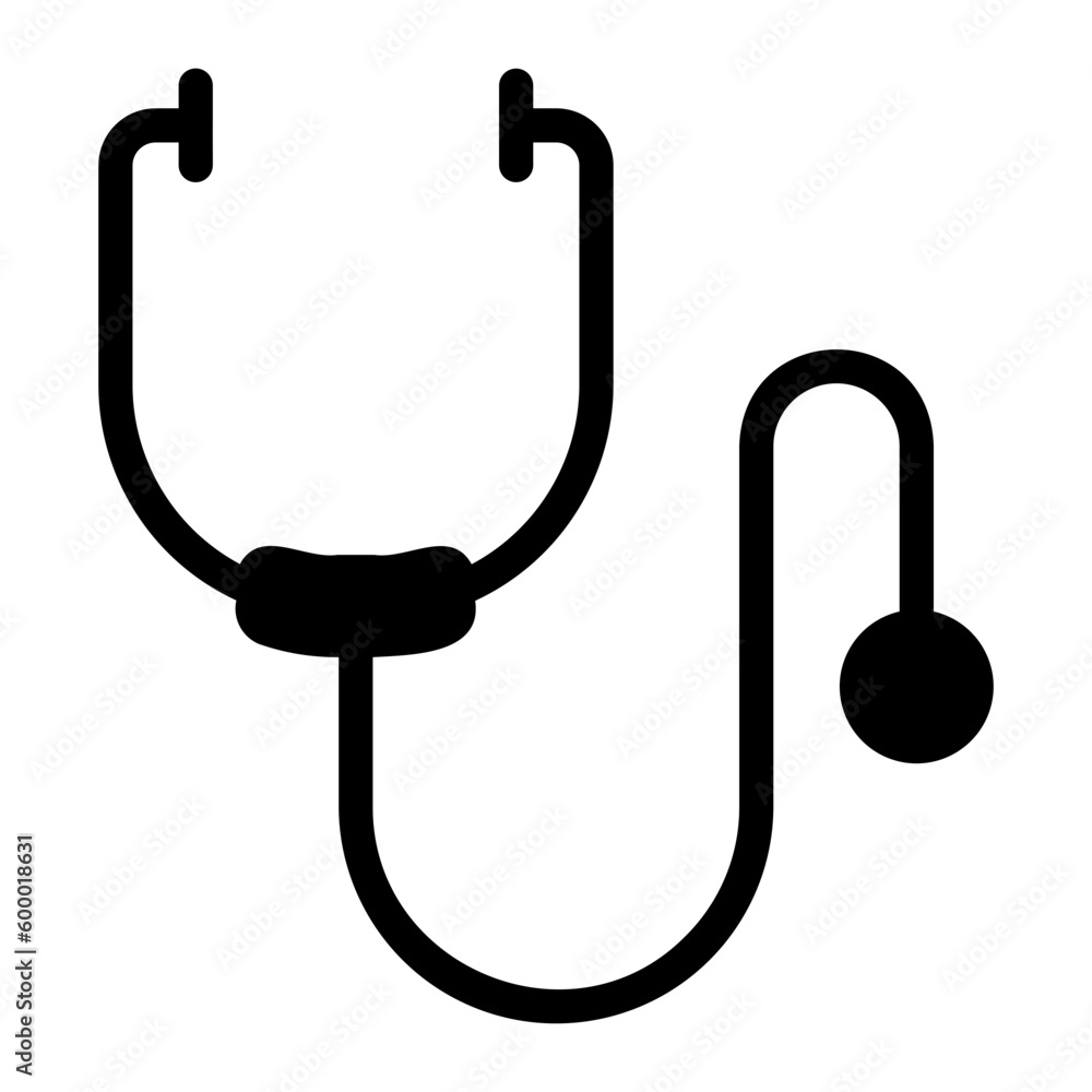 stethoscope glyph icon