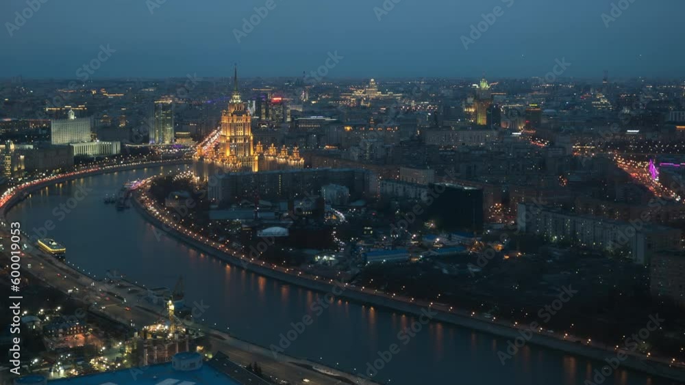 Day to Night time lapse of Moscow City Day to Night time lapse of Moscow City