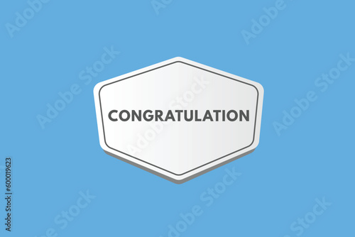 Congratulation text Button. Congratulation Sign Icon Label Sticker Web Buttons