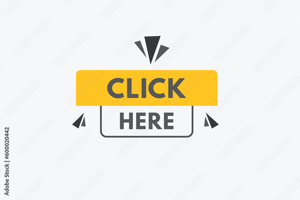 Click Here text Button. Click Here Sign Icon Label Sticker Web Buttons Click Here text Button. Click Here Sign Icon Label Sticker Web Buttons