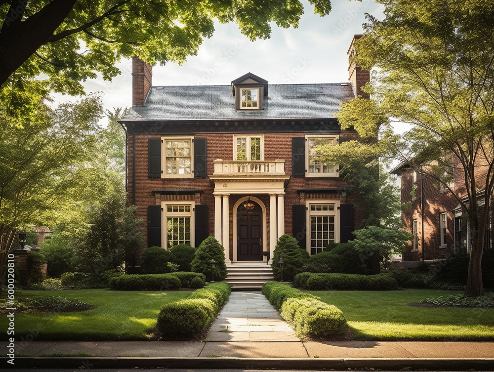 Obraz premium A Home with a Georgian Architecture Design | Generative AI