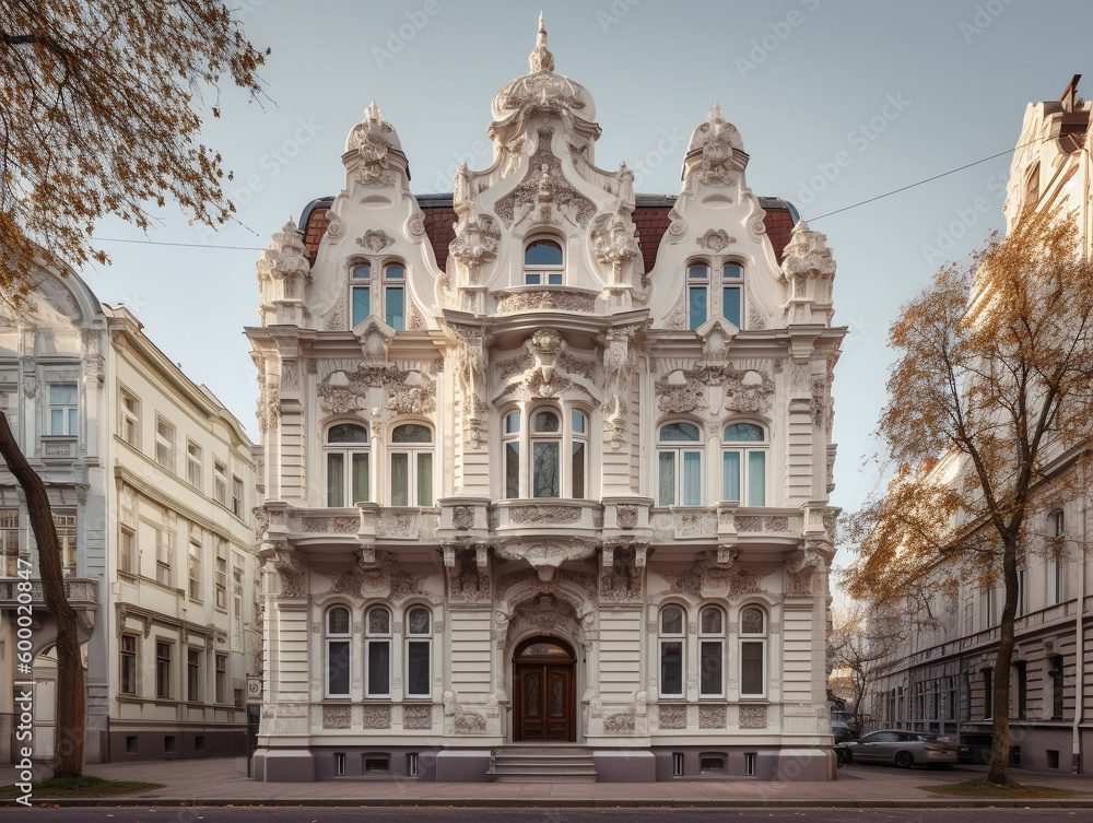 Obraz premium A Home with a Neo-Baroque Architecture Design | Generative AI