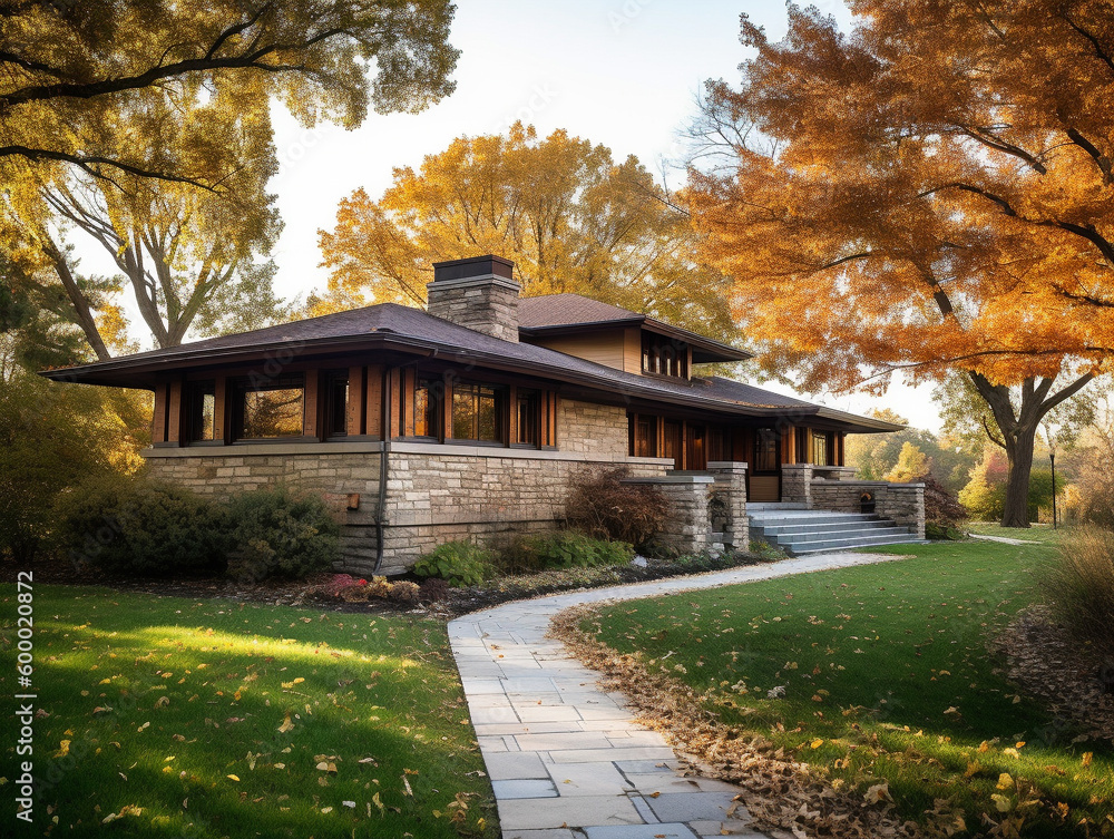 Obraz premium A Home with a Prairie Style Architecture Design | Generative AI
