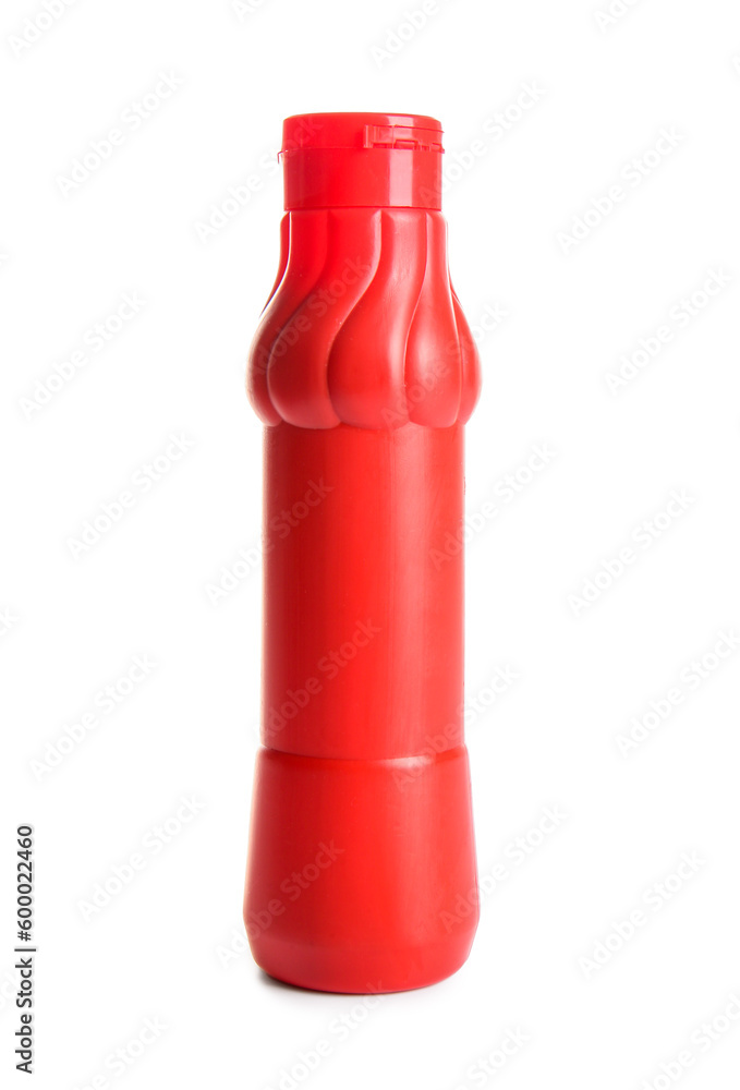 Plastic bottle of ketchup on white background Plastic bottle of ketchup on white background