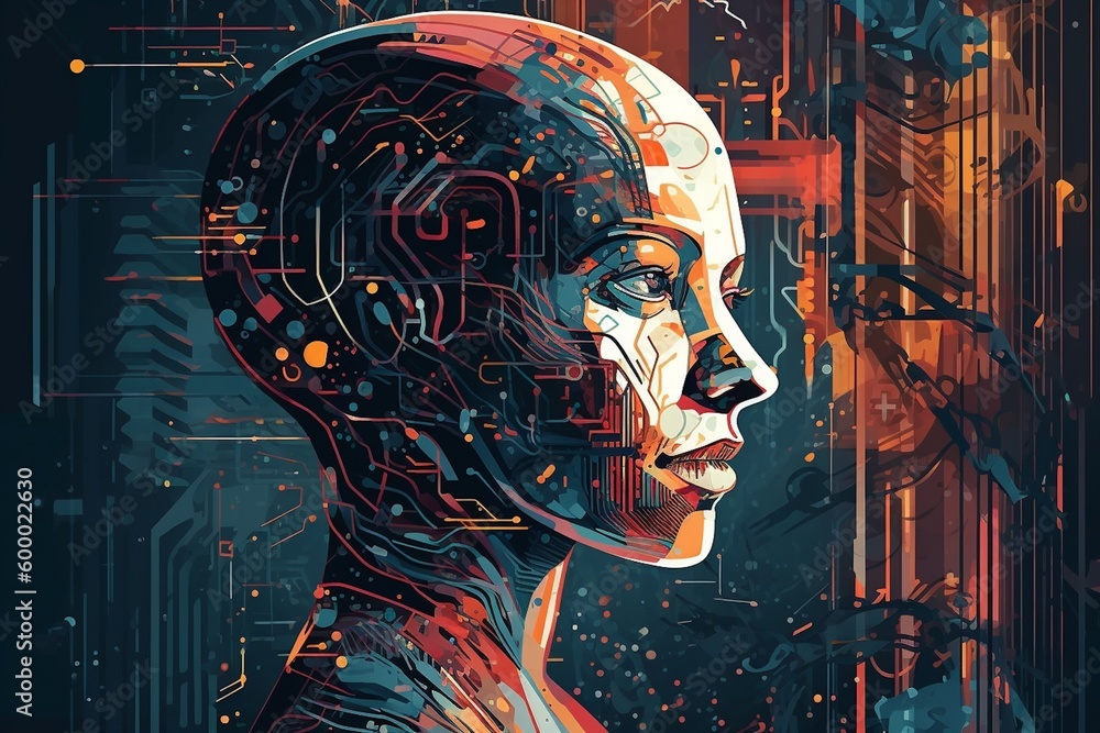 Advanced Artificial Intelligence Robot Created with Generative AI Stock ...