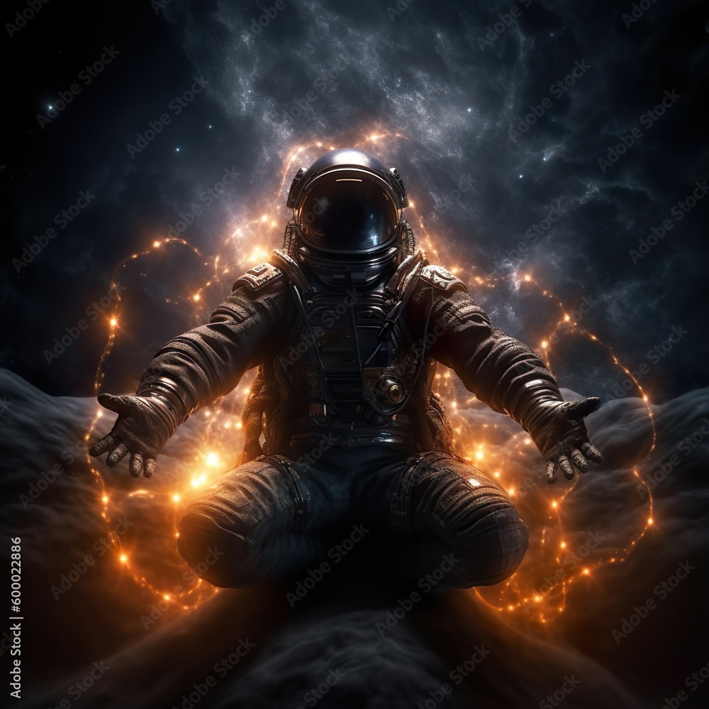 The primordial Darkness embodying an Astronaut in Space. The primordial Darkness embodying an Astronaut in Space.