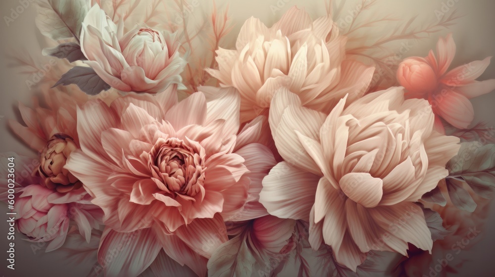 A colorful bouquet of flowers up close. Generative ai A colorful bouquet of flowers up close. Generative ai