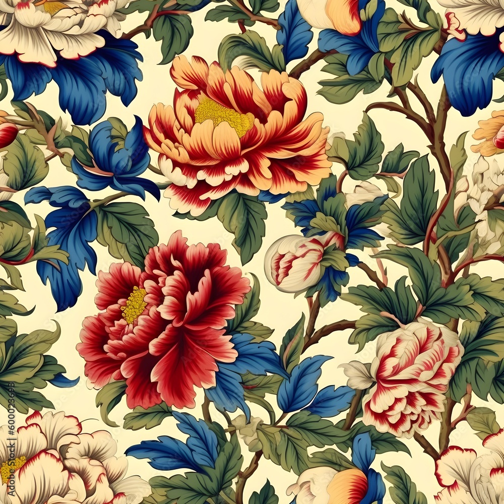 Floral seamless pattern vintage illustration