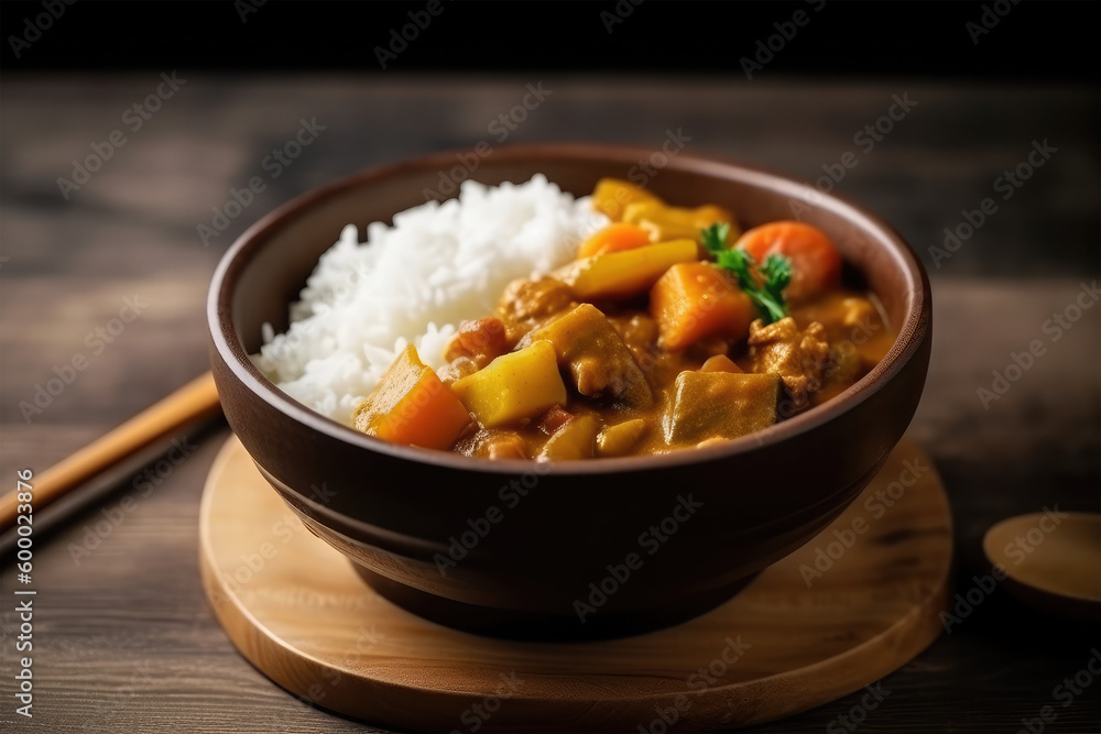 homemade dish of Japanese curry with rice