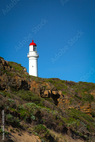 Split point lighthouse on a beach at Alreys in Australia