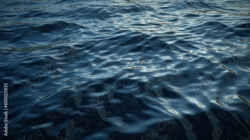 A vast ocean with waves crashing against each other under a cloudy sky. Generative ai