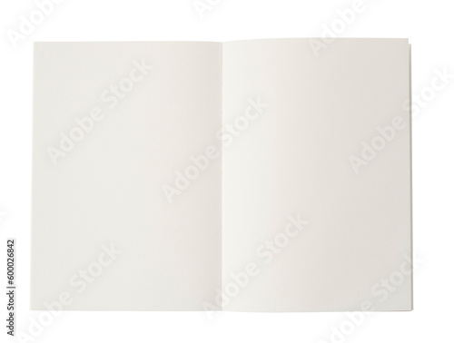 Blank white spread notebook clipping with nothing written on it