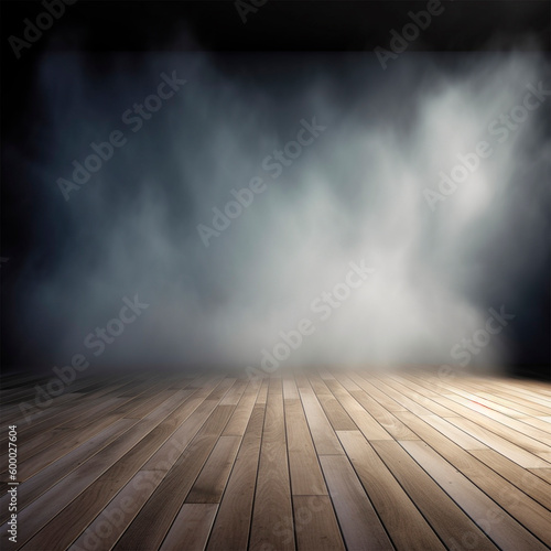 Fog wooden floor background Generative AI
