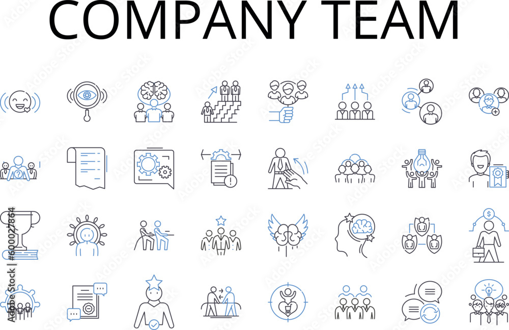 Company team line icons collection. Business group, Corporation squad, Enterprise staff, Organization gang, Firm unit, Institution crew, Company posse vector and linear illustration. Establishment Company team line icons collection. Business group, Corporation squad, Enterprise staff, Organization gang, Firm unit, Institution crew, Company posse vector and linear illustration. Establishment